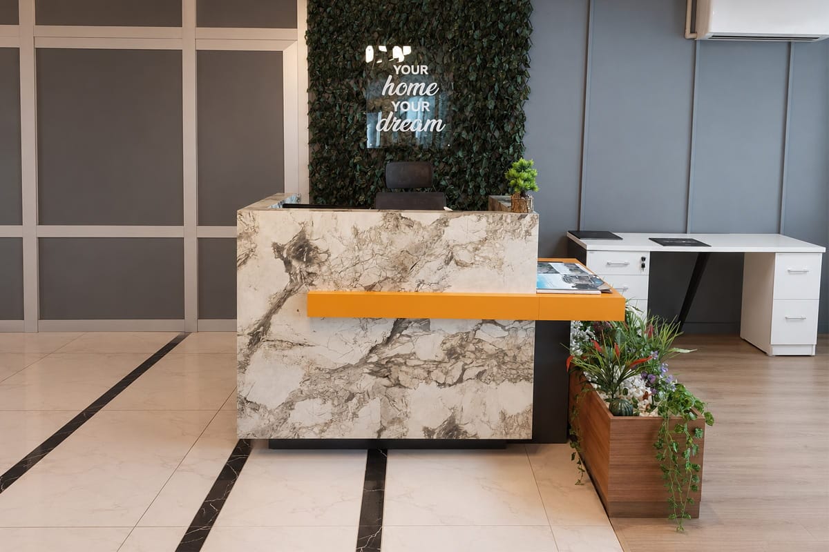 Coldwell Banker Tower Körfez resepsiyon tasarımı
