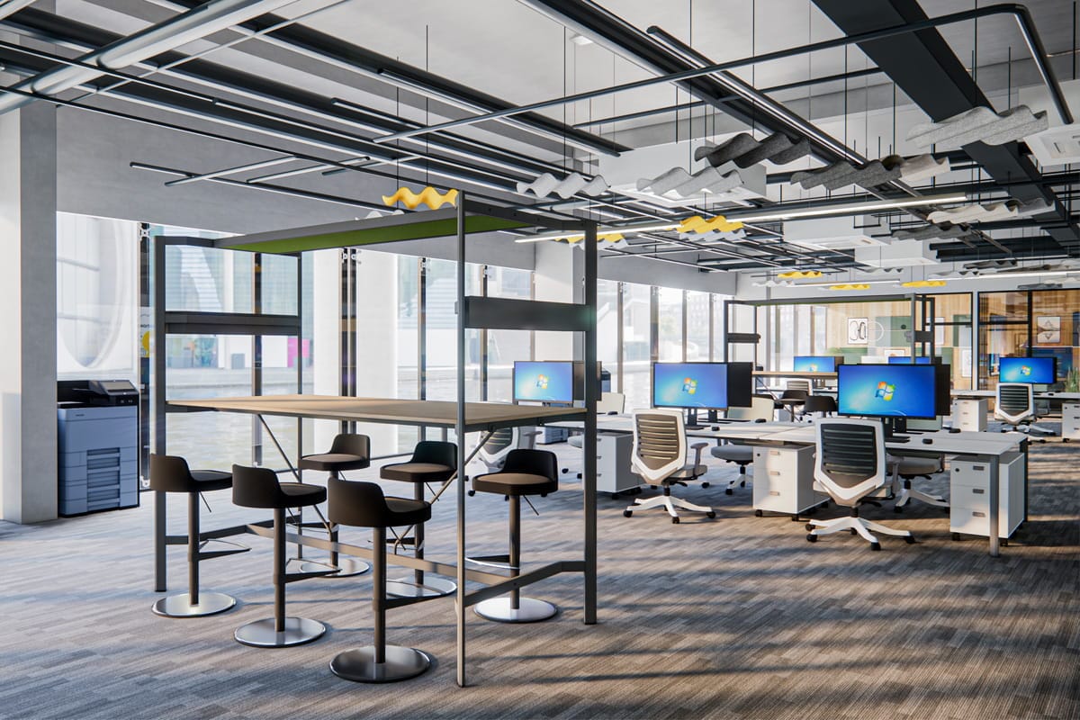 E-ticaret firması açık ofis 3D tasarım çalışması