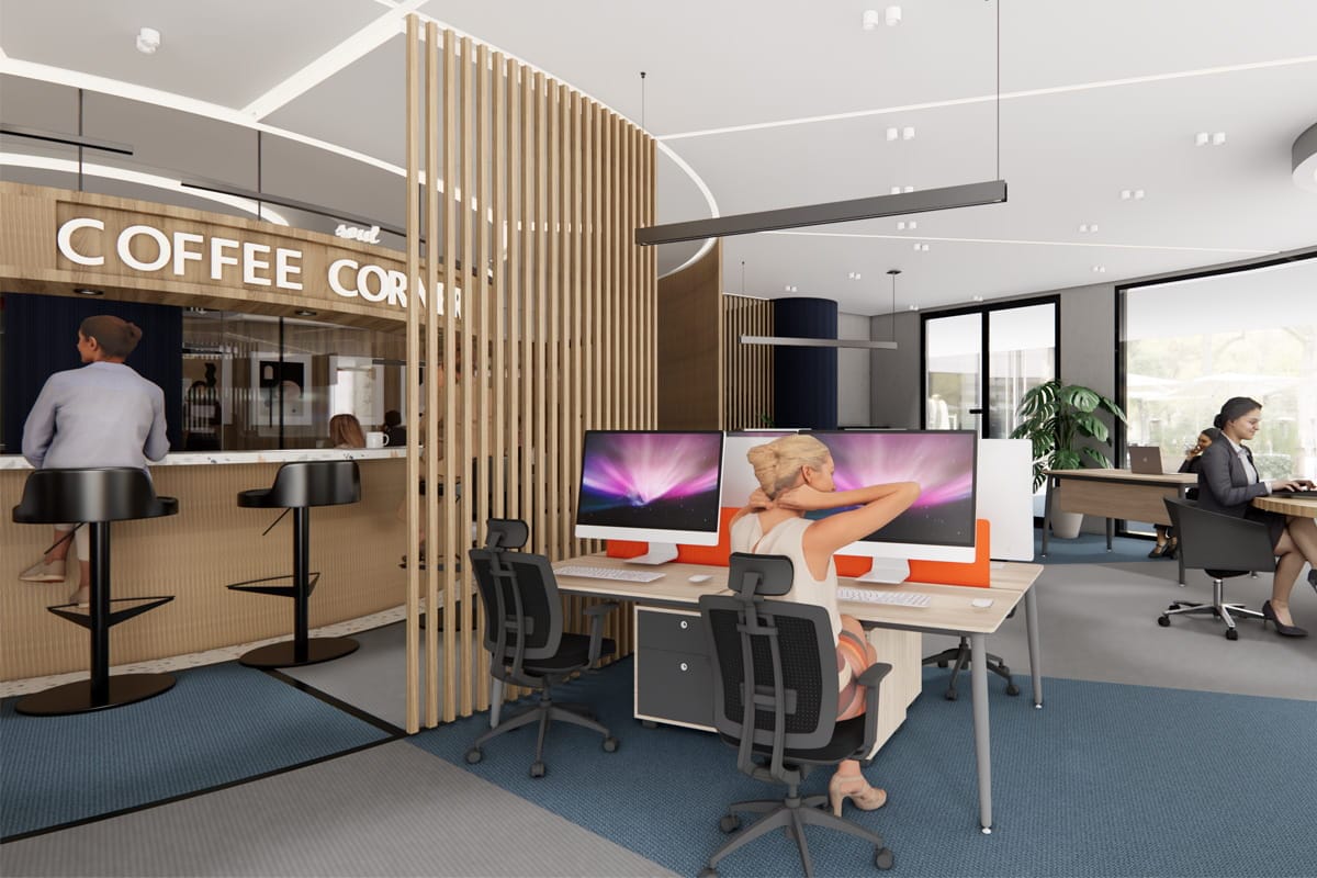 Mars konsept açık ofis 3D tasarım çalışması