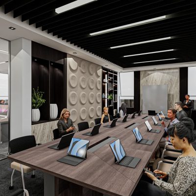 Modern toplantı odası 3D ofis tasarımı
